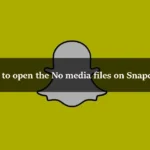 How to open the No media files on Snapchat